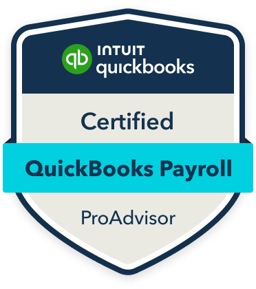 Certified QuickBooks Payroll ProAdvisor badge, showcasing expertise in QuickBooks Payroll management.