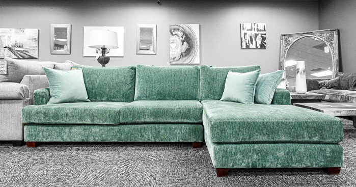 Napa Sofa/Chaise in sumptuously soft chenille fabric with a built-in chaise for a seamless, structured look. Offers both comfort and style for spacious family rooms or open floor plans.