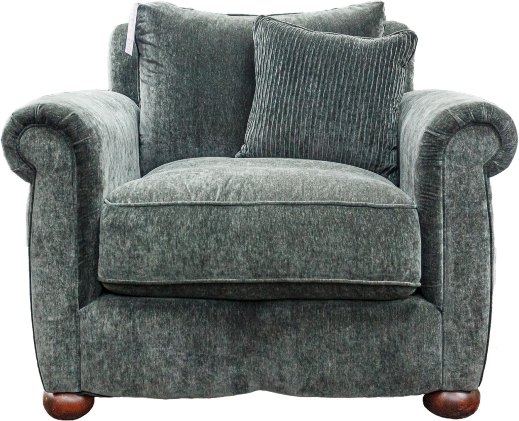 Belvedere Club Chair in Charcoal Grey, featuring deep cushions, plush gel-infused seating, and traditional rolled arms for a cozy and elegant look.