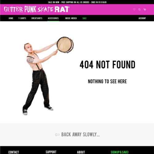 Custom 404 error page design for an eCommerce website, featuring a creative image and clear messaging, demonstrating CornerClicks' attention to detail in all aspects of web design.